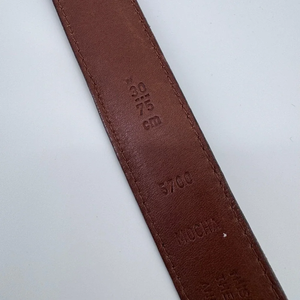 Coach Belt Men 30 Mocha Brown Burnished Cowhide Leather Solid Brass 5700 Vintage